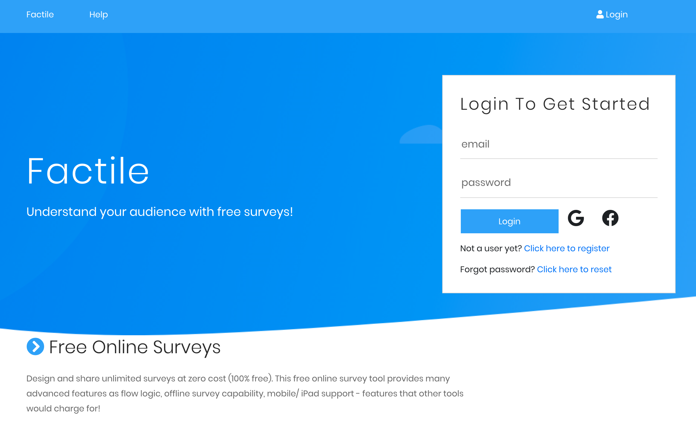 Factile - Free Online Web, iPad and Mobile Survey Tool.